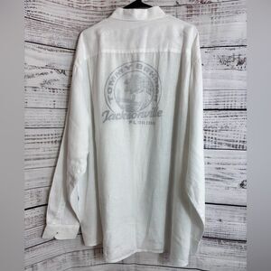 Tommy Bahama Shirt Destination Breezer Mens Sz 3XL Jacksonville Fl linen Woven